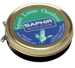 Воск для гладкой кожи, жированной кожи и нубука, Saphir Sport Loisirs, цв. чёрный
